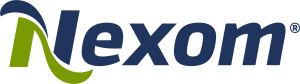 Nexom Logo in Blue and green