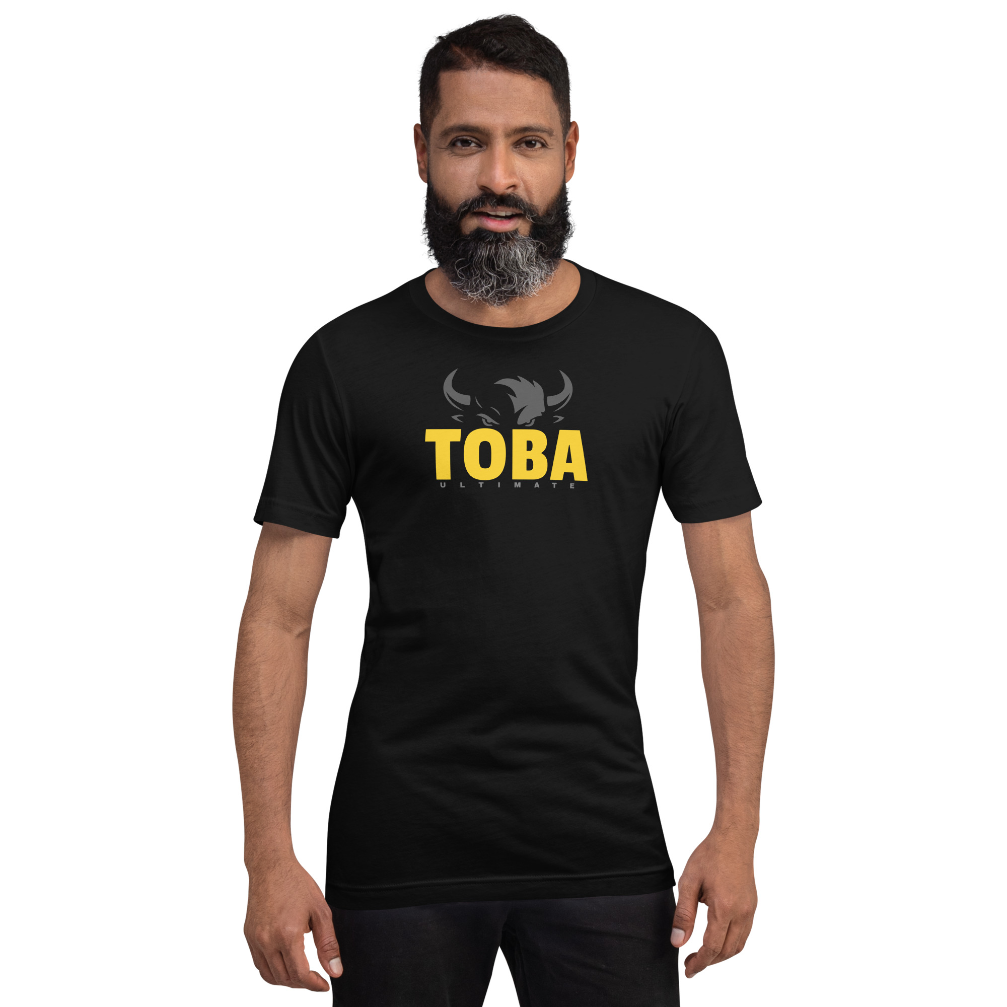 Black Toba Ultimate supporter t-shirt with ghosted logo, unisex fit
