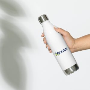 Nexom Stainless Steel white 500ml water bottle with logo