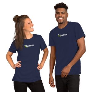 Nexom Unisex Embroidered T-shirt Front View in Navy