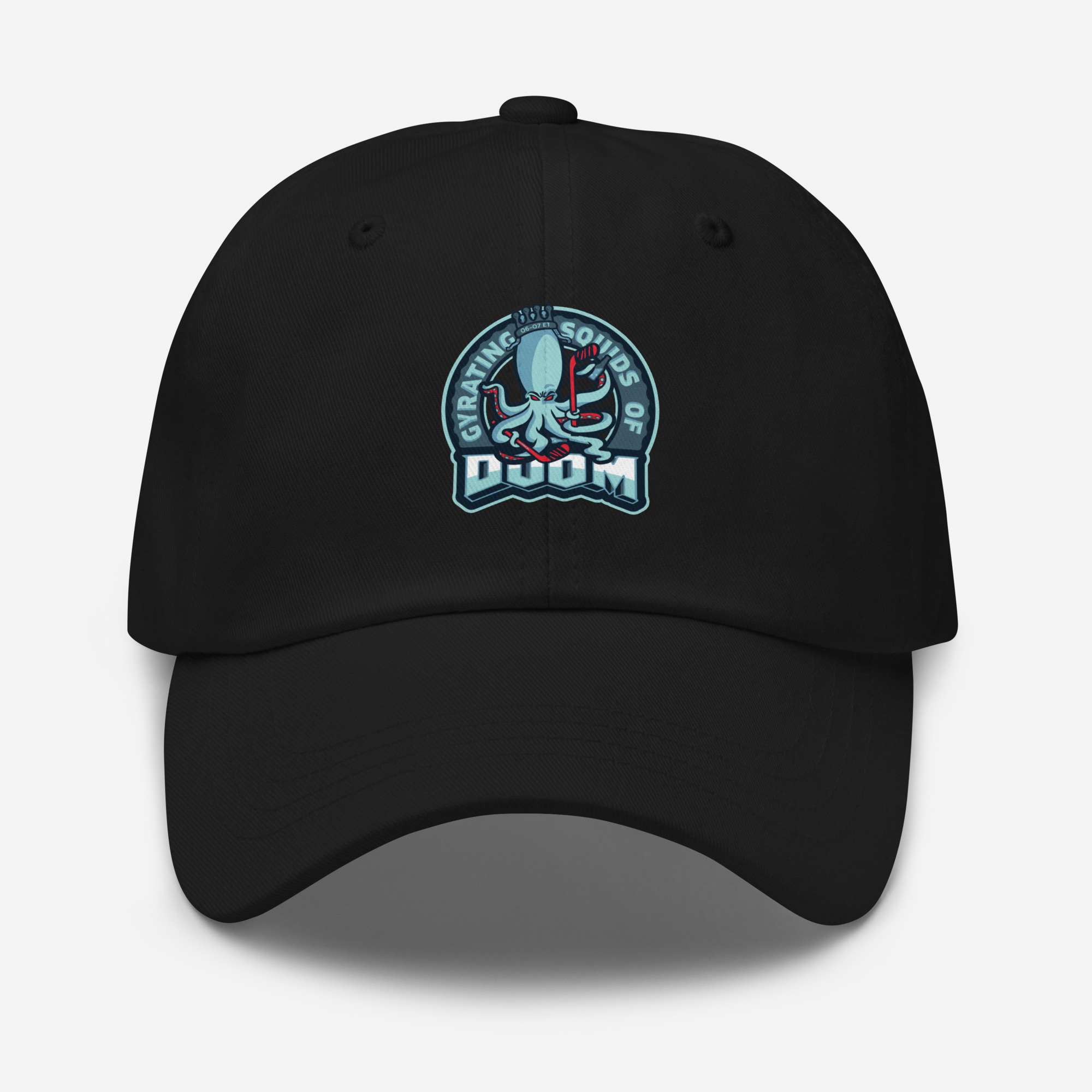 Classic Dad Hat Squids of Doom logo in Black